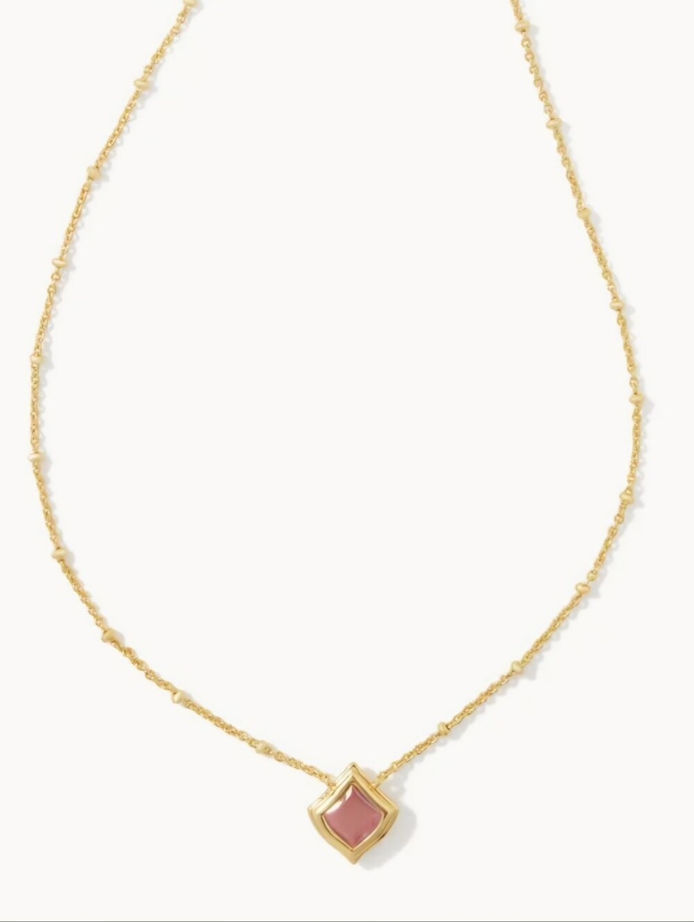 Kendra Scott Kacey Short Pendant Necklace in Gold Pink Cat's Eye